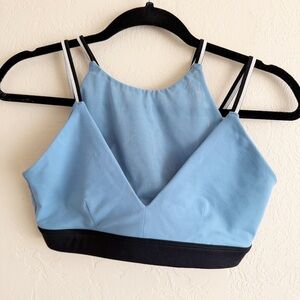 Alo Yoga Blue and Black Strappy Sports Bra size Medium
